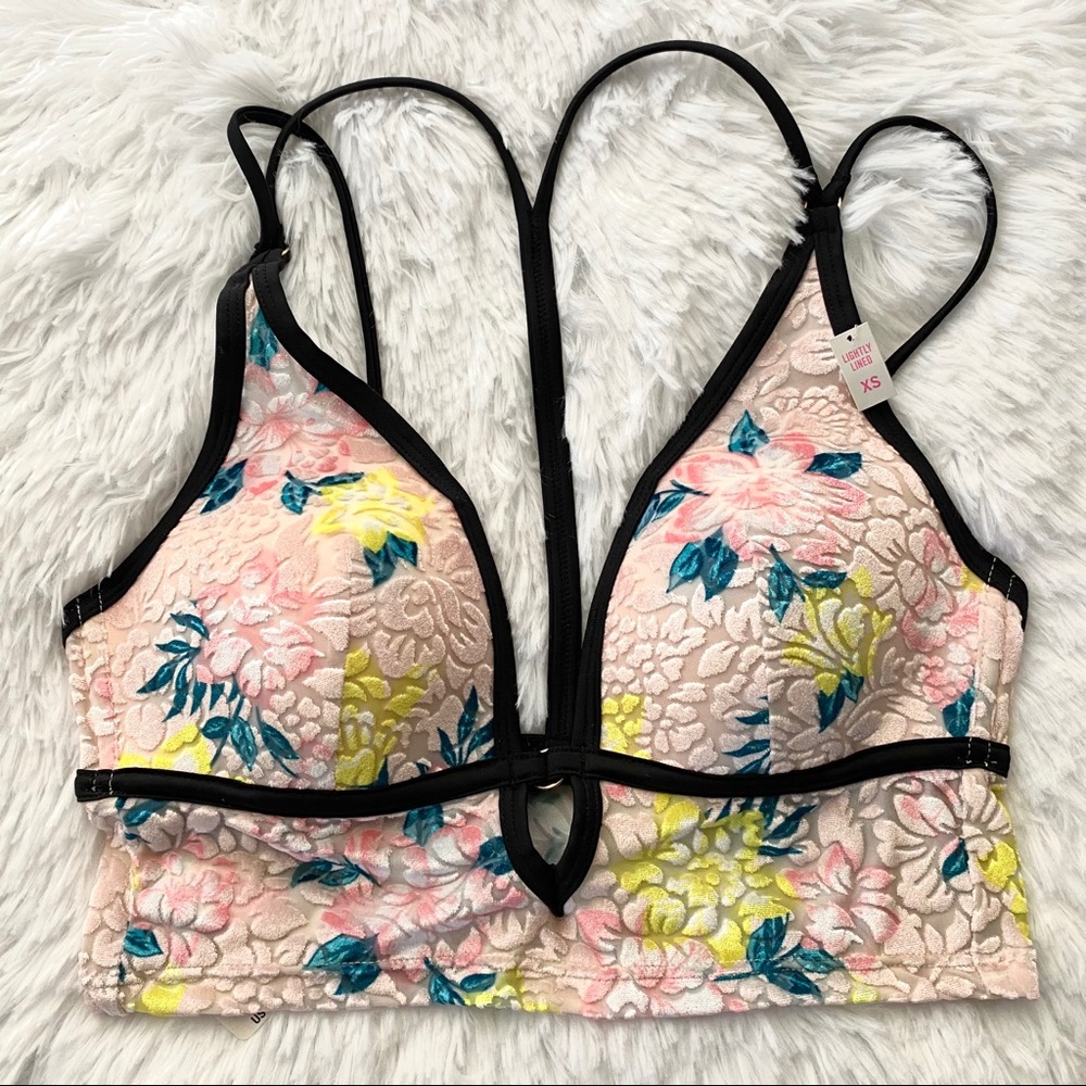 VS PINK Floral Velvet Bralette Bra